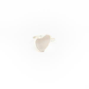 THE HEART | Ασημένιο δαχτυλίδι με γυαλόπετρα καρδιά - ασήμι 925, καρδιά, γεωμετρικά σχέδια, βεράκια, αυξομειούμενα