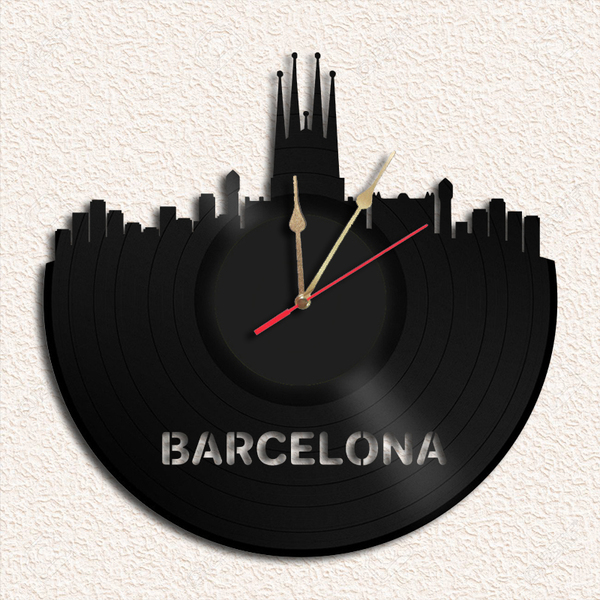 Barcelona Χειροποίητο ρολόι τοίχου - τοίχου