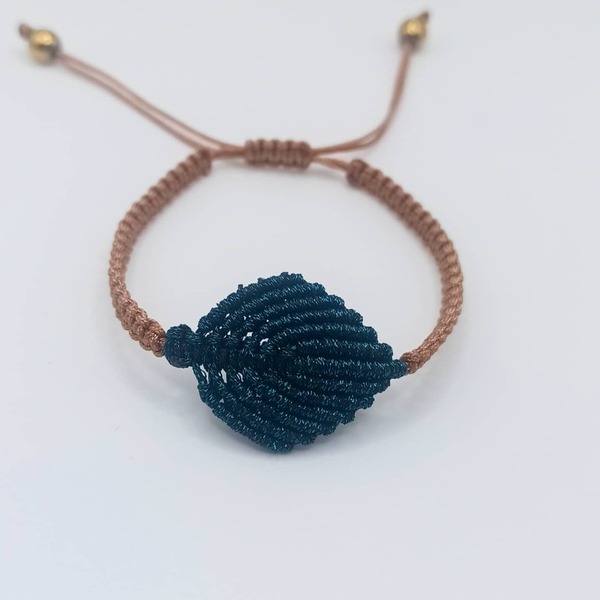 Macrame leaf bracelet - μακραμέ, κορδόνια, χεριού, αυξομειούμενα, φθηνά