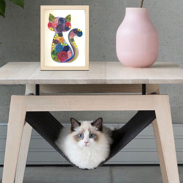 Διακοσμητικό Δώρο Τοίχου. Γάτα Χάρτινη Πλέξη, 20 Χ 15 Χ 3 εκ - πίνακες & κάδρα, δώρο, γάτα - 5