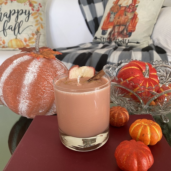 Χειροποίητο κερι με άρωμα μηλόπιτα-220ml - δώρο, χειροποίητα, αρωματικά κεριά, φθινόπωρο - 2