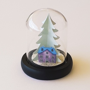 Διακοσμητικό Δώρο Χριστουγέννων, Glass Cloche, Έλατο, Σπίτι - γυαλί, σπίτι, χριστουγεννιάτικο δέντρο, διακοσμητικά, δέντρο