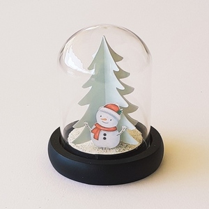Διακοσμητικό Δώρο Χριστουγέννων, Glass Cloche, Έλατο, Χιονάνθρωπος - γυαλί, χριστουγεννιάτικο, χριστουγεννιάτικο δέντρο, διακοσμητικά, χιονάνθρωπος