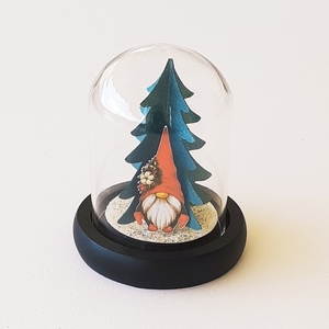 Διακοσμητικό Δώρο Χριστουγέννων, Glass Cloche, Έλατο, Ξωτικό - γυαλί, χριστουγεννιάτικο δέντρο, διακοσμητικά, χιονάνθρωπος