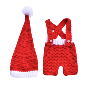 Χριστουγεννιάτικο βρεφικό σετ με σκουφάκι και φόρμα για αγοράκι κόκκινο - άσπρο - αγόρι, σετ, 0-3 μηνών, βρεφικά ρούχα