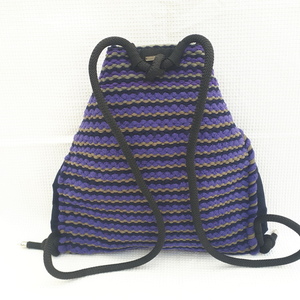 Υφαντή τσάντα πλάτης από χειροποίητη κουρελού ,backpack 61 - πλάτης, χειροποίητα, υφαντά, boho - 2