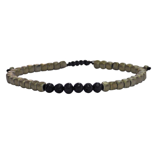 Ανδρικό βραχιόλι hematite & lava - αιματίτης, βραχιόλια, δώρα για άντρες - 3