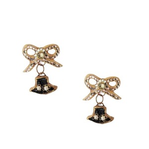 New Collection -earring hat- Χειροποιητα Σκουλαρικια -earring hat- απο πολυμερη πηλο επικαλυμενα με υγρο γυαλι και κουμπωμα φιογκακι απο πηλο με κρυσταλλακια και καρφακι ατσαλινο - στρας, πηλός, μακριά, κρεμαστά, καρφάκι - 3