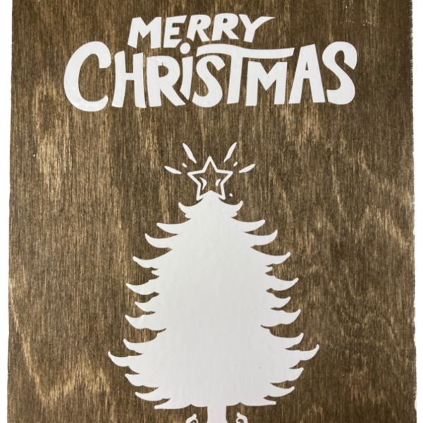 Χριστουγεννιατικο καδρακι MERRY CHRISTMAS σε καφε χρωμα. διαστ. 15x21 εκατ - ξύλο, πίνακες & κάδρα, διακοσμητικά, χριστουγεννιάτικα δώρα, δέντρο - 2