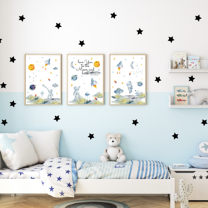 Αυτοκόλλητα Τοίχου Μαύρα Αστέρια από βινύλιο Σετ 20 Τεμαχίων 7x7εκ - κορίτσι, αγόρι, αστέρι, διακοσμητικά - 2