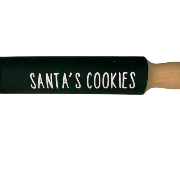 Διακοσμητικος μινι χριστουγεννιατικος πρασινος πλαστης SANTA'S COOKIES 18εκ. - ξύλο, διακοσμητικά, χριστουγεννιάτικα δώρα, άγιος βασίλης, είδη κουζίνας - 2
