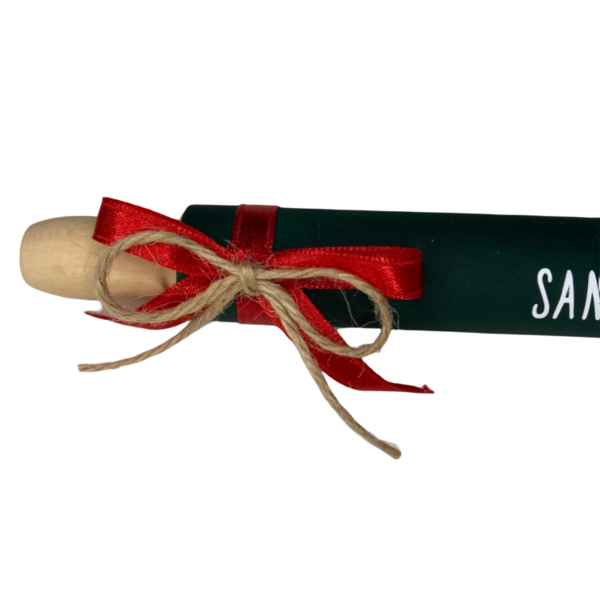 Διακοσμητικος μινι χριστουγεννιατικος πρασινος πλαστης SANTA'S COOKIES 18εκ. - ξύλο, διακοσμητικά, χριστουγεννιάτικα δώρα, άγιος βασίλης, είδη κουζίνας - 3