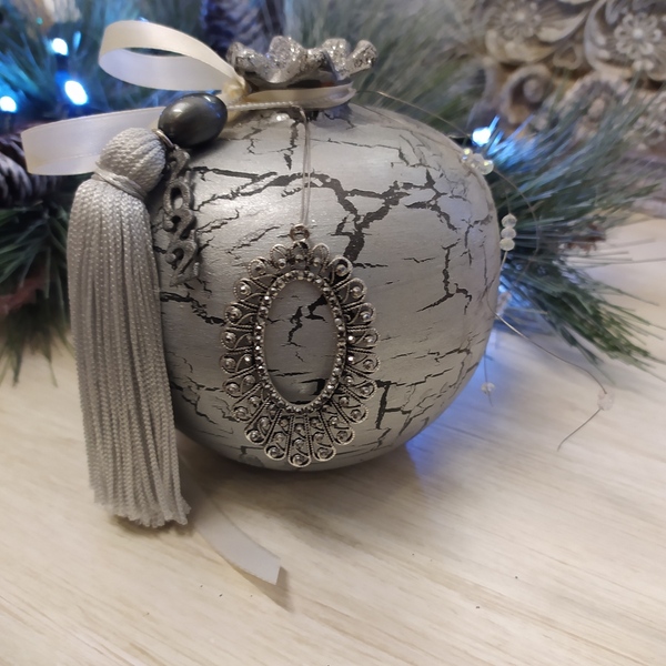 Κεραμικό ρόδι - γούρι 14cm - πηλός, ρόδι, διακοσμητικά, χριστουγεννιάτικα δώρα - 2