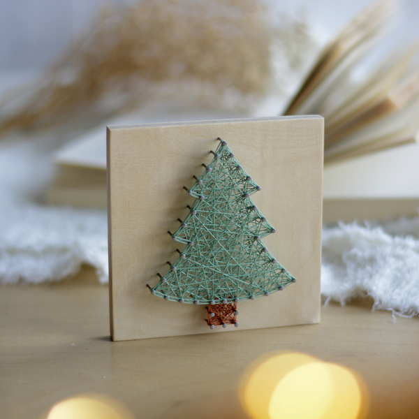 Χριστουγεννιάτικο διακοσμητικό καδράκι "Δέντρο" σε ξύλινο καβαλέτο - χριστουγεννιάτικο, διακοσμητικά, χριστούγεννα, δέντρο - 4