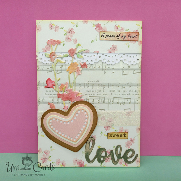 Ευχετήρια Κάρτα Αγ. Βαλεντίνου - Sweet Heart - καρδιά, romantic, κάρτα ευχών, αγ. βαλεντίνου, ευχετήριες κάρτες - 2