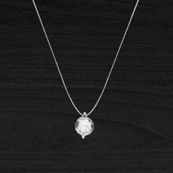 Διάφανο Κολιέ με Διαμαντάκι - γυαλί, charms, κοντά, κοσμήματα