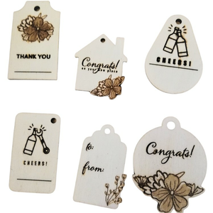 Ξύλινες μικρές προσωποποιημένες ετικέτες δώρων Gift tags