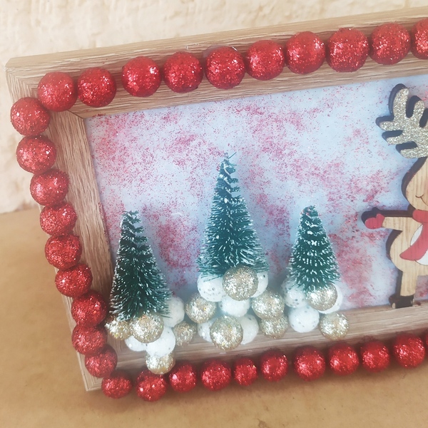 Κορνίζα χριστουγεννιάτικη χειροποίητη 3D - γούρι, πίνακες & κάδρα, διακοσμητικά, δέντρο - 4