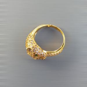 Δαχτυλίδι Λεοπάρδαλη με Ζιργκόν - επιχρυσωμένα, ορείχαλκος, αυξομειούμενα - 4