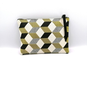 Τσάντα υφασμάτινη φάκελος (clutch bag) Γεωμετρικό κίτρινο μοτίβο. 23 x16 cm - ύφασμα, φάκελοι, clutch, χειρός, βραδινές