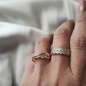 Selena χρυσό δαχτυλίδι - επιχρυσωμένα, ορείχαλκος, βεράκια, ζιργκόν, αυξομειούμενα - 2