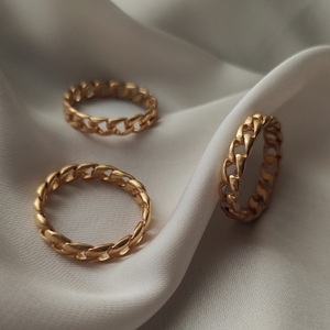 Flavian χρυσό ατσάλινο δαχτυλίδι - βεράκια, ατσάλι, σταθερά