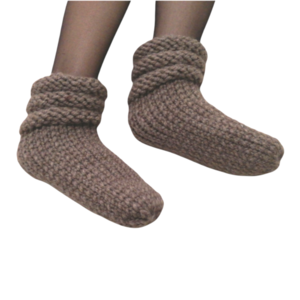 Πλεκτές κάλτσες χωρίς φτέρνα, χωρίς δάχτυλα Καφέ - μαλλί, ακρυλικό, πλεκτή - 3