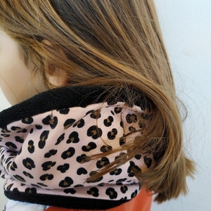 Neck warmer / παιδικός λαιμός animal print pink - animal print, κορίτσι, λαιμοί - 3
