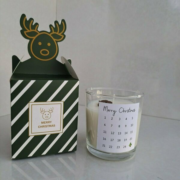 Christmas Calendar / Kερί σόγιας σε συσκευασία δώρου 240gr - αρωματικά κεριά, χριστουγεννιάτικα δώρα, κερί σόγιας, κεριά & κηροπήγια - 3