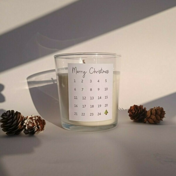 Christmas Calendar / Kερί σόγιας σε συσκευασία δώρου 240gr - αρωματικά κεριά, χριστουγεννιάτικα δώρα, κερί σόγιας, κεριά & κηροπήγια - 4
