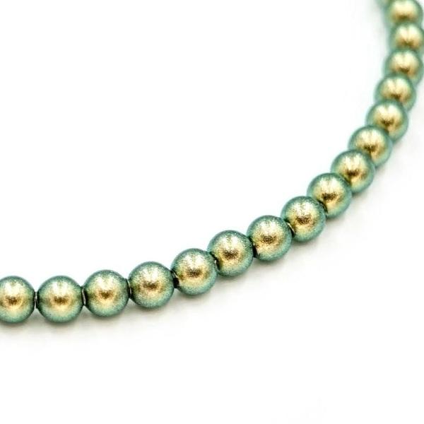 Βραχιόλι Πέρλες Πράσινο Χρώμα Κρυστάλλινες με Ασημένια Κουμπώματα Nikolas Jewelry - γυαλί, charms, πέρλες, χεριού, αυξομειούμενα - 2