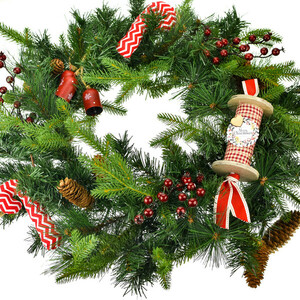 Χριστουγεννιάτικο στεφάνι, κουκουνάρια 1, διάμετρος 50-55εκ - στεφάνια, διακοσμητικά, κουκουνάρι