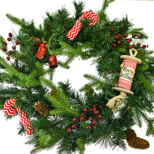 Χριστουγεννιάτικο στεφάνι, κουκουνάρια 2, διάμετρος 50-55εκ - στεφάνια, διακοσμητικά, κουκουνάρι