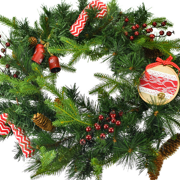 Χριστουγεννιάτικο στεφάνι, κουκουνάρια 3, διάμετρος 50-55εκ - στεφάνια, διακοσμητικά, κουκουνάρι