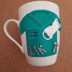 Κούπα με τρισδιάστατη ρόμπα γιατρού - πηλός, πορσελάνη, κούπες & φλυτζάνια, δώρο για γιατρό - 3