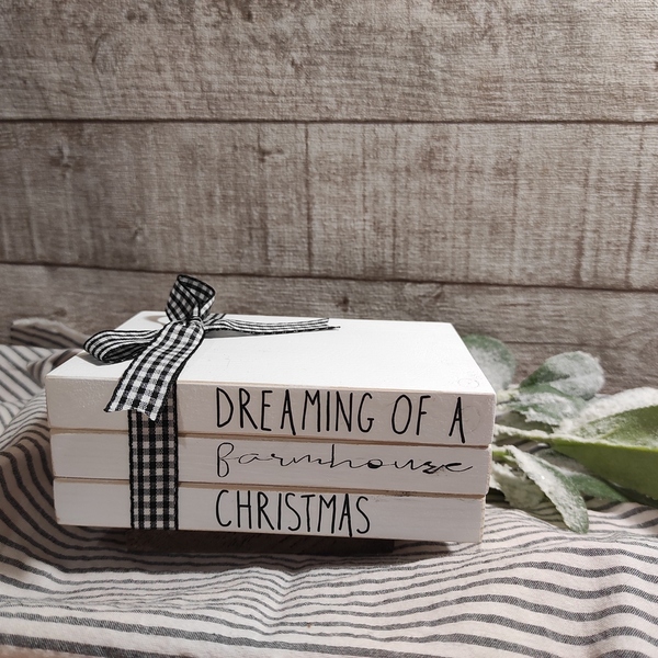 Χριστουγεννιάτικα διακοσμητικά βιβλία. - ξύλο, vintage, διακοσμητικά, χριστουγεννιάτικα δώρα - 2