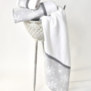 Σετ Χειροποίητες πετσέτες «Χιονονιφαδες» 3τμχ - δώρα γάμου, δώρα για βάπτιση, πετσέτες, προσωποποιημένα - 2