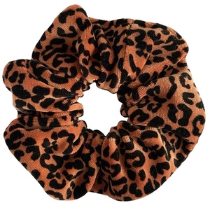 Χειροποίητο λαστιχάκι μαλλιών / scrunchie ΒΕΛΟΥΤΕ LEOPARD TERRA - ύφασμα, χειροποίητα, λαστιχάκια μαλλιών
