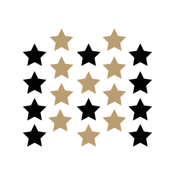 Αυτοκόλλητα Τοίχου Χρυσά/Μαύρα Αστέρια από βινύλιο Σετ 20 Τεμαχίων 7x7εκ Χριστουγεννιάτικη Διακόσμηση - αστέρι, διακόσμηση, διακοσμητικά, αυτοκόλλητα