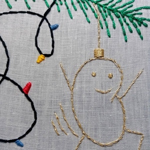 Χριστουγεννιάτικο Διακοσμητικό Κέντημα - στολίδι, χριστουγεννιάτικο δέντρο, τελάρα κεντήματος, διακοσμητικά - 4
