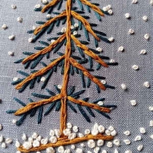 Χιονισμένο έλατο - ύφασμα, χριστουγεννιάτικο δέντρο, διακοσμητικά, δέντρο - 3