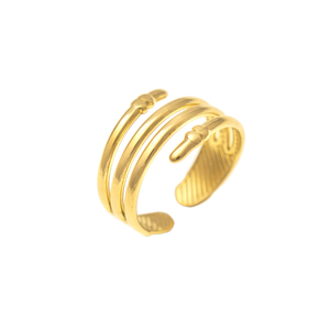 Arvin gold δαχτυλίδι - επιχρυσωμένα, ατσάλι, αυξομειούμενα