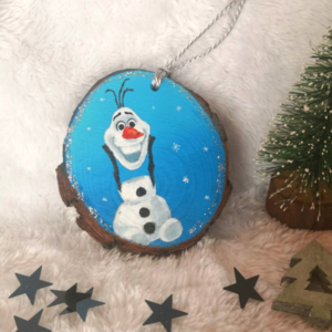 Χριστουγεννιάτικο Ξύλινο Στολίδι - Χιονανθρωπάκι - ξύλο, χιονάνθρωπος, χριστουγεννιάτικα δώρα, στολίδι δέντρου, στολίδια - 2
