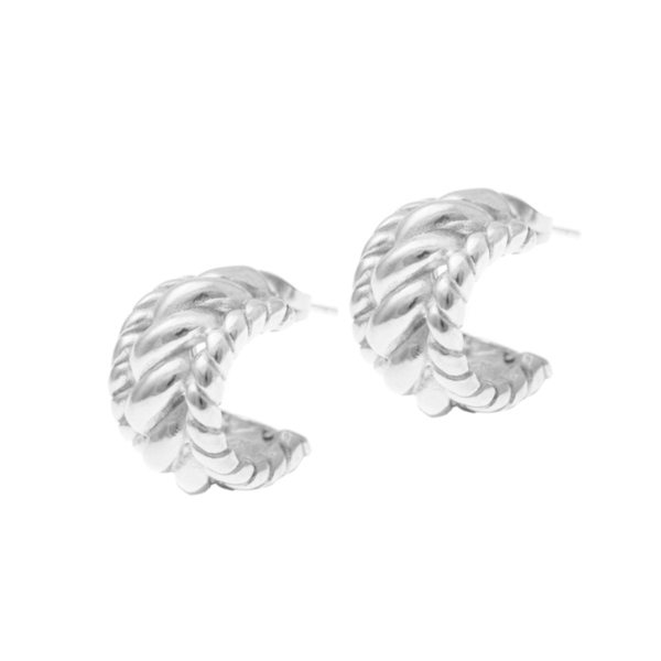 Kokoro silver σκουλαρίκια - επάργυρα, κρίκοι, μικρά, ατσάλι