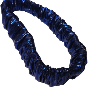 Κορδέλα υφασμάτινη με σούρα scrunchie μπλε λάστιχο - κορδέλες μαλλιών