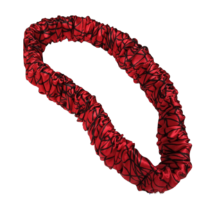 Κορδέλα υφασμάτινη με σούρα scrunchie κόκκινο σατέν - κορδέλες μαλλιών