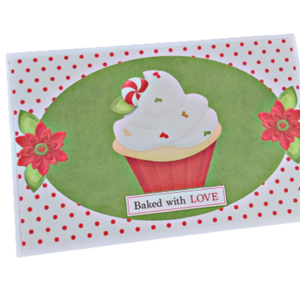 Χριστουγεννιάτικη ευχετήρια κάρτα *Cupcake* - χριστουγεννιάτικο, χριστούγεννα, ευχετήριες κάρτες
