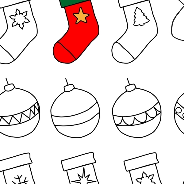 Χριστουγεννιάτικες Κάλτσες για Ζωγραφική | Α3 ψηφιακό αρχείο 29,7 *42 | Εκτυπώσιμο Σουπλά Χριστουγεννιάτικο - ζωγραφισμένα στο χέρι, χριστούγεννα, σουπλά, σχέδια ζωγραφικής - 3