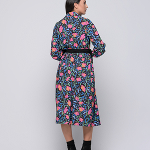 Antonella dress, μίντι πουκαμισοφόρεμα - midi, φλοράλ - 4
