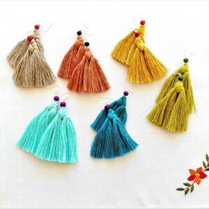 BOHO kiwi earrings summer bohostyle - ορείχαλκος, μακραμέ, κρίκοι, boho, φθηνά - 2